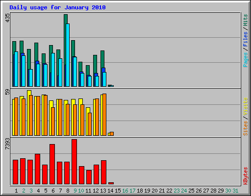 Daily usage for January 2010