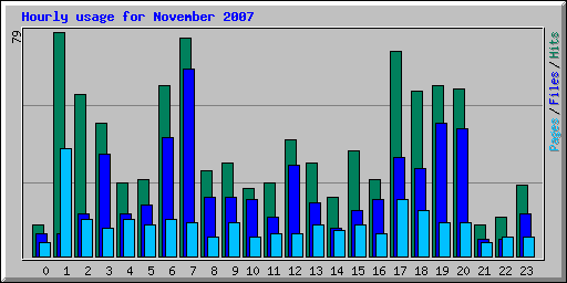 Hourly usage for November 2007