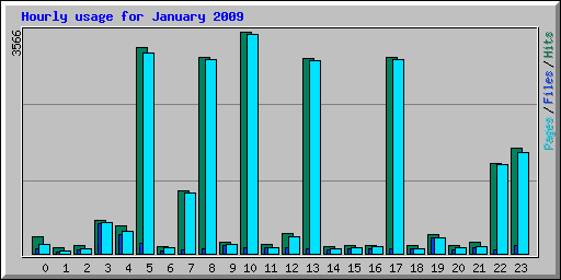 Hourly usage for January 2009