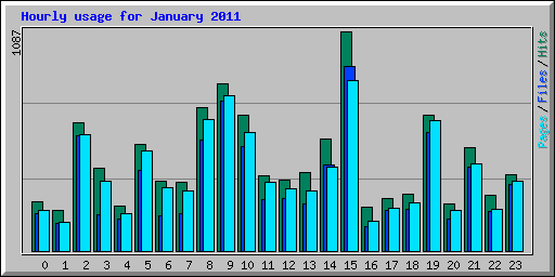 Hourly usage for January 2011
